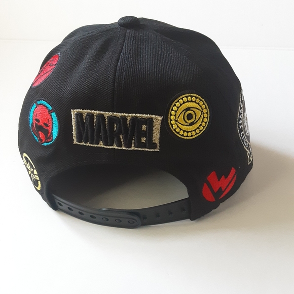 Youth Black Marvel 60th Anniversary Allover Comic Undervisor Snapback Hat - Picture 3 of 7